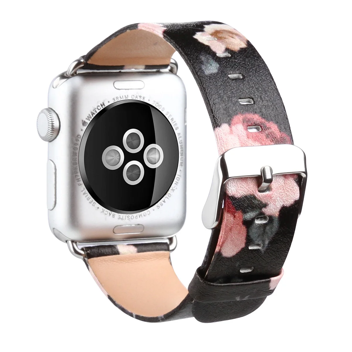 Rose Flower Print Leather Watch Band for Apple Watch Series 3 Strap Black Wristband for Series 1 & 2 Bracelet Belt 42mm 38mm apple-bands-series- : image Rose Flower Print Leather Watch Band for Apple Watch Series 3 Strap Black Wristband for Series 1 & 2 Bracelet Belt 42mm 38mm apple-bands-series-
