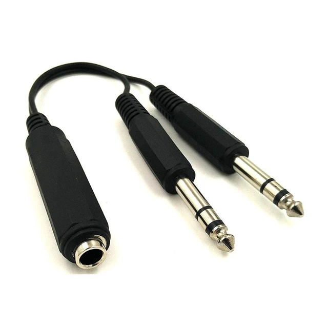 3.5mm To Dual 6.5mm Adapter Jack Audio Aux Cable Double 6.35 1/4 Mono Jack  To Stereo 1/8 3.5mm Jack Aux Cord Female To Male - Audio & Video Cables -  AliExpress