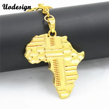 

Uodesign Style Africa Map Pendant Keychain for Women/Men Gold Color Ethiopian Jewelry Wholesale African Maps Hiphop Keyring Item