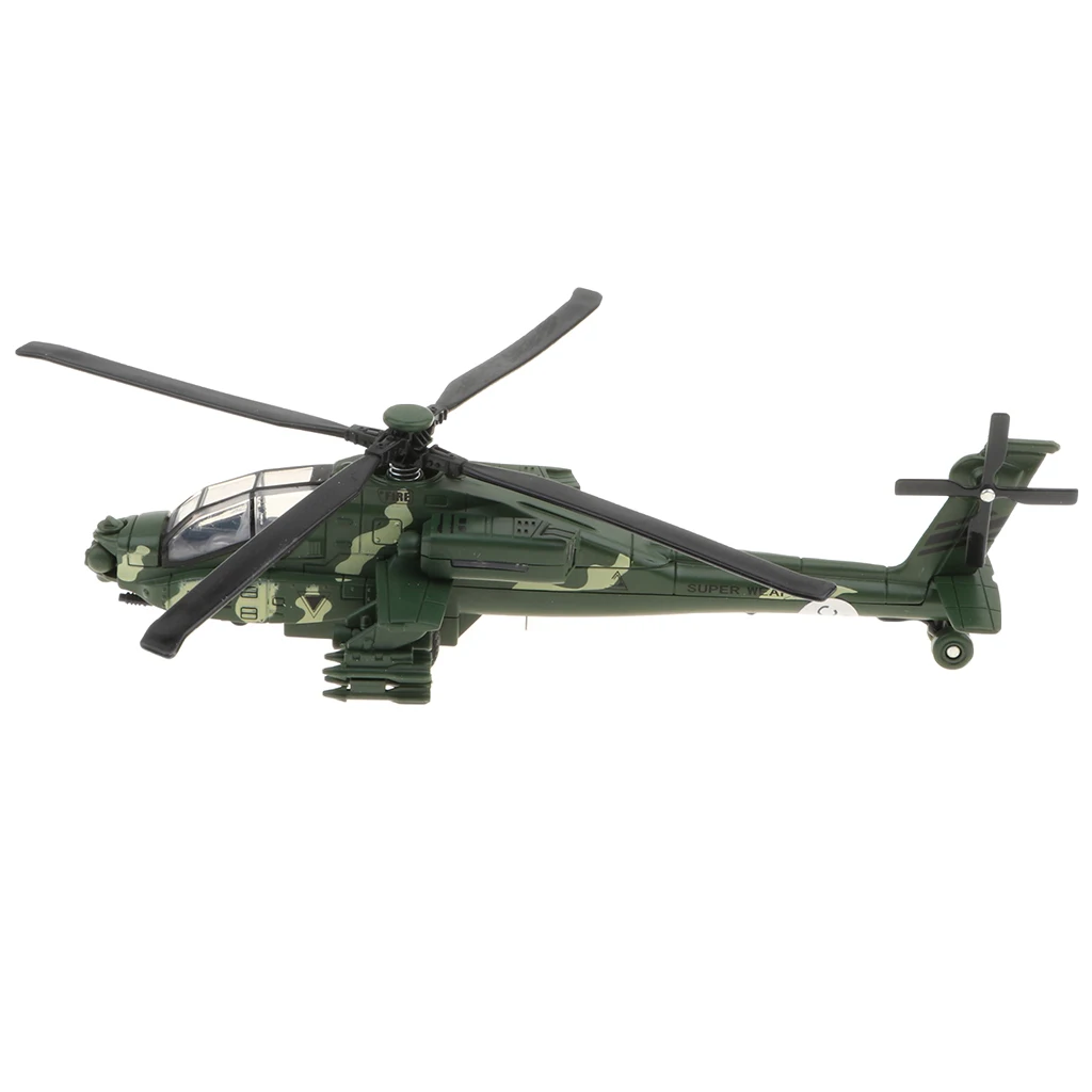 1/32 Scale RC Airplane Toy Friction Powered CAIC Z-10 Die-Cast Helicopter Toy with Pull Back Plane Function for Kids or Adults