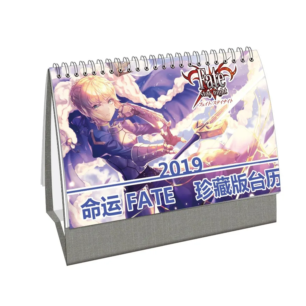 

2019 Anime Fate/Stay Night Cartoon Desk Calendar DIY Table Calendars Daily Schedule Planner 2019.01~2019.12