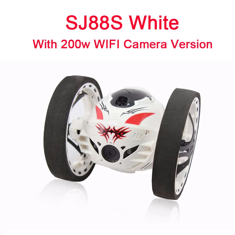 Новая обновленная версия Jumping Bounce Car SJ88 RC автомобили 4CH 2,4 GHz Jumping Sumo RC АВТОМОБИЛЬ W гибкие колеса дистанционного управления робот автомобиль - Цвет: SJ88S-WHT-200wWIFI