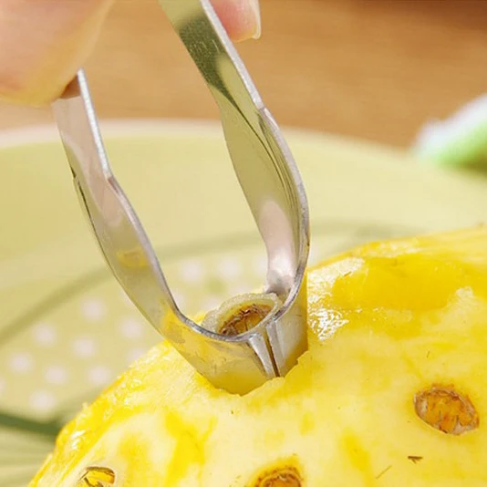 

20pcs/lot Kitchen Fruit Series Stainless steel pineapple clip pineapple knife to clip out seed