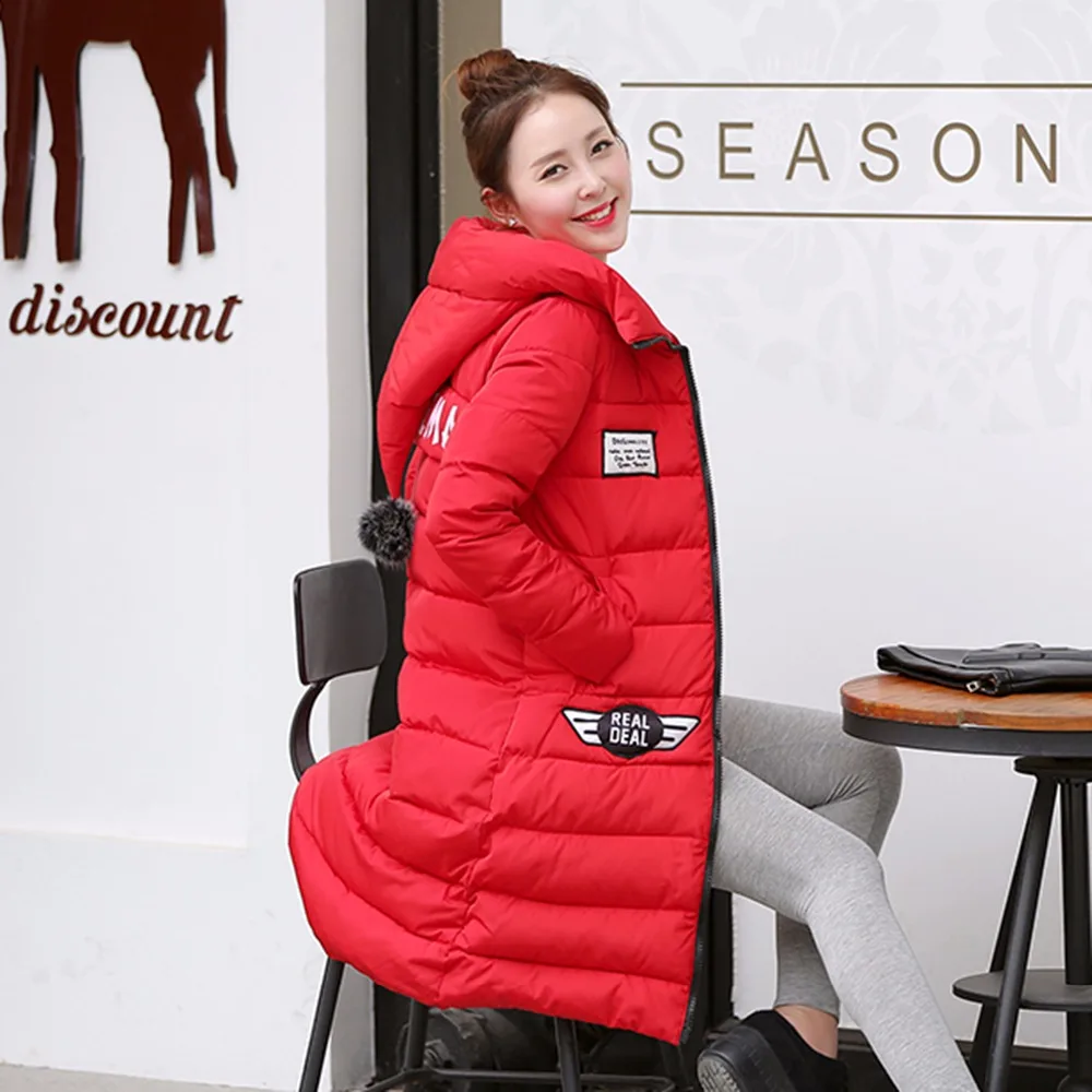 2016 New Winter Jacket Women Hooded Thicken Coat Female fashion Warm Outwear Cotton Padded Long Wadded