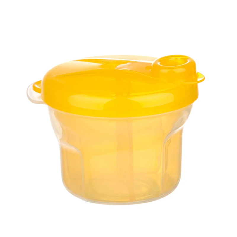 Портативный дозатор для молочного порошка, контейнер для еды, контейнер для хранения бобов для детей, детская бутылочка для путешествий - Color: Yellow