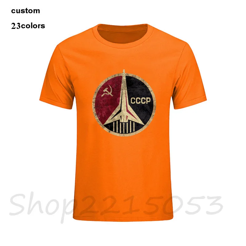 Russia CCCP Yuri Gagarin T-Shirt Men Popular Short Sleeve Crewneck Cotton Family Soviet cosmonaut 1961 T Shirt male tshirt USSR Russia CCCP Yuri Gagarin T-Shirt Men Popular Short Sleeve Crewneck Cotton Family Soviet cosmonaut 1961 T Shirt male tshirt USSR