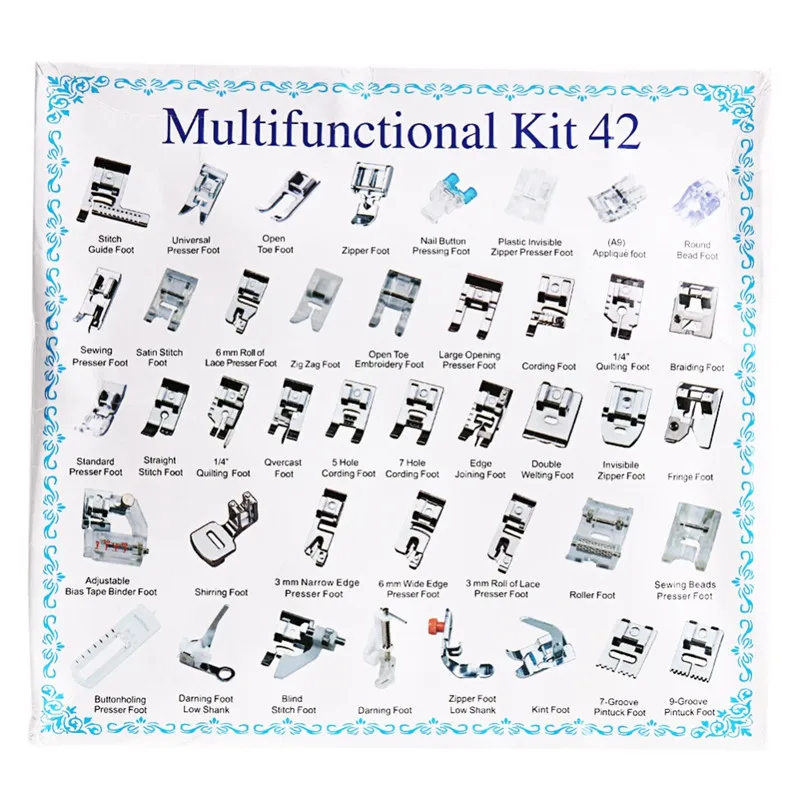42pcs Household Sewing Machine Presser Walking Foot Set Multi-function Sewing Accessories Suit For Many Sewing Machine For Mom   (5)