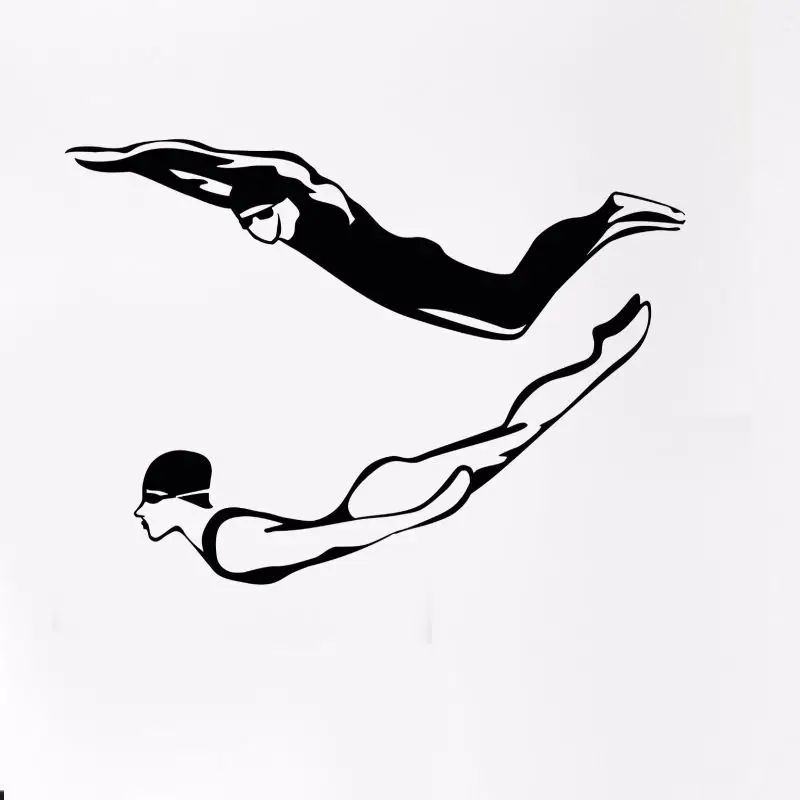 DCTAL swim decal triatlon etiqueta Run Riding nadador Decal natacion vinilo chm decoracion Mural bano etiqueta swim Sticker 653