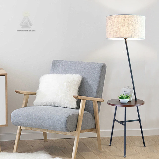 Modern shelves wood Iron industrial Tripod floor lamp living room ... Modern shelves wood Iron industrial Tripod floor lamp living room ...