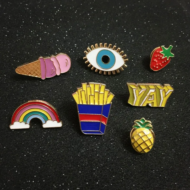 Fashion Cute Cartoon Enamel brooch pin mini button Charm collar Brooch