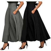 Многоцветная большая женская универсальная юбка Модная высокая талия тонкая Повседневная длинная Плиссированная юбка