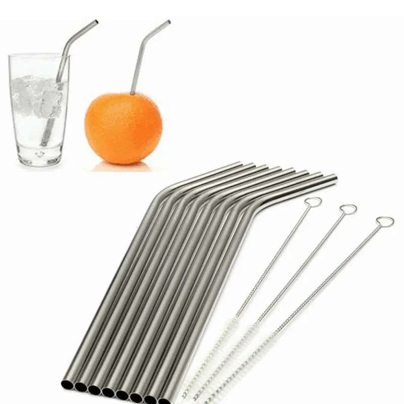 3 шт./компл. трубочкой многоразовые трубочки Cleaner Brush Set Высокое качество эко-Нержавеющая сталь металлическая соломинка WYQ