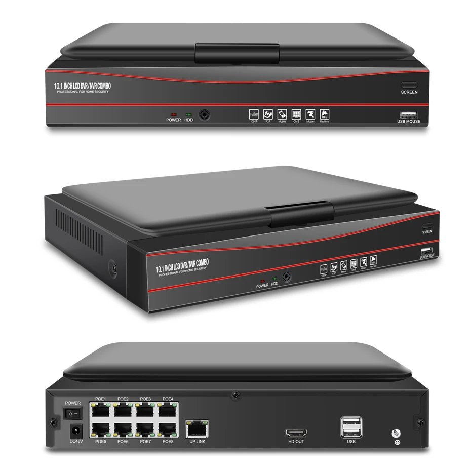 Techege 8CH 1080P 48V POE NVR комплект с 10,1 ''ЖК-монитором 2MP 3000TVL PoE ip-камера Открытый ночного видения комплект видеонаблюдения