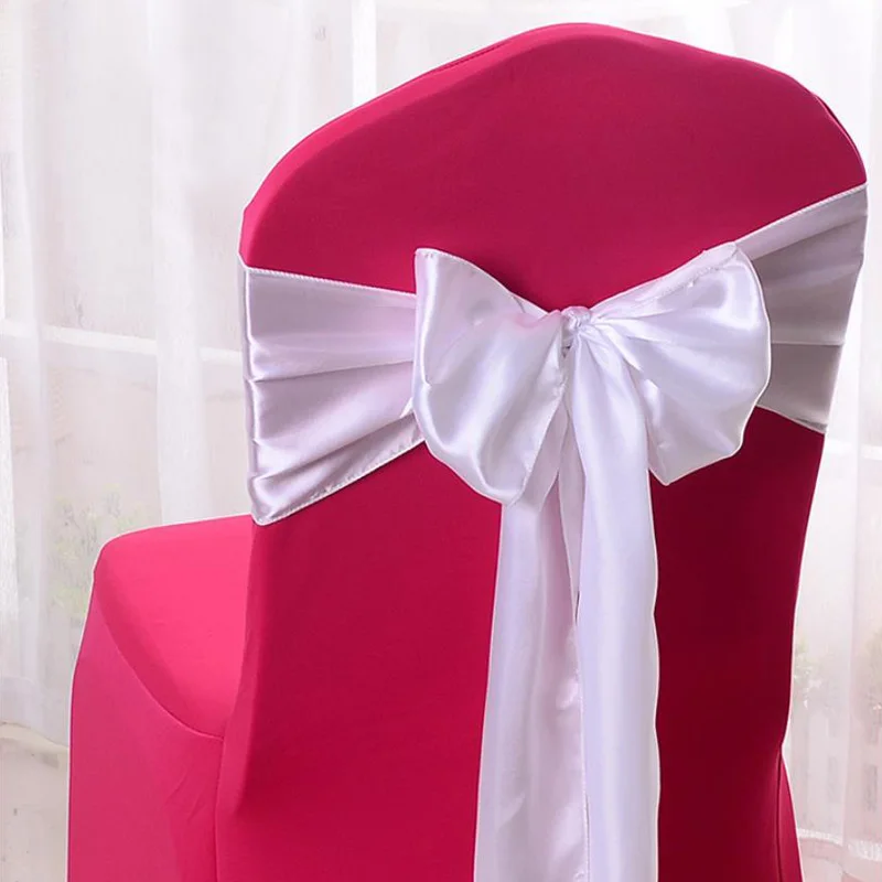 HAZY Wedding Satin Chair Sashes Bow Cover Sashes for Wedding Hotel Banquet Party Decoration Color17x275cm