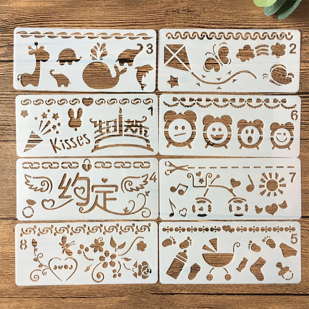 

New 8Pcs/Set 16cm Appointment DIY Layering Stencils Painting Scrapbook Coloring Embossing Album Decorative Card Template