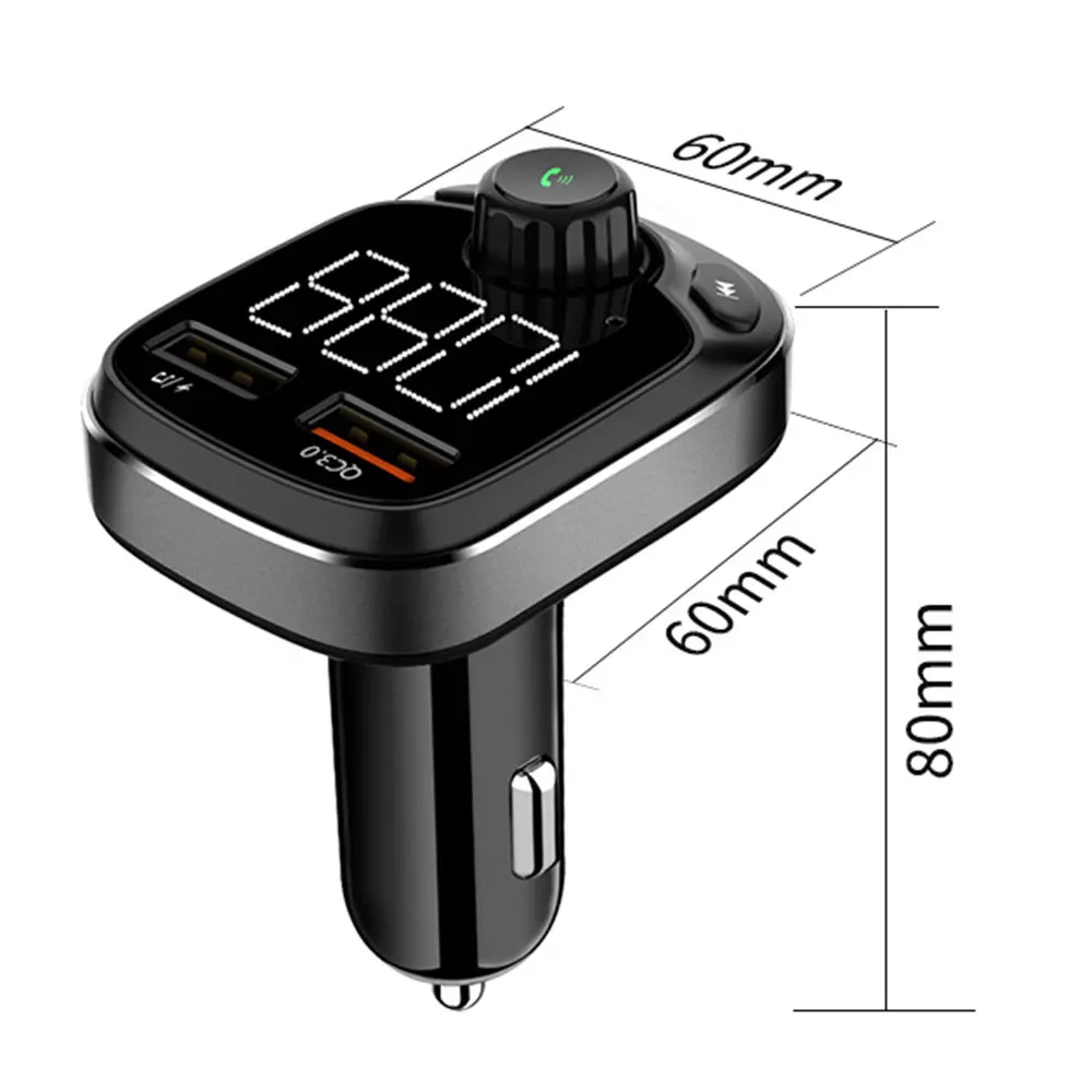 QC 3,0 двойной USB Универсальное автомобильное зарядное устройство fm-передатчик для Bluetooth музыкальный приемник Прямая