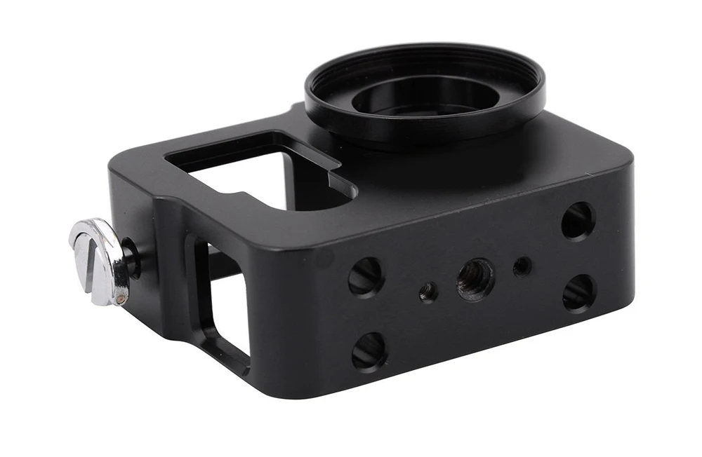 Multifunctional Aluminum Protective Frame Case for GoPro Hero 4 Black Camera With Go Pro UV Filter Lens Cap Housing Accessory (3)
