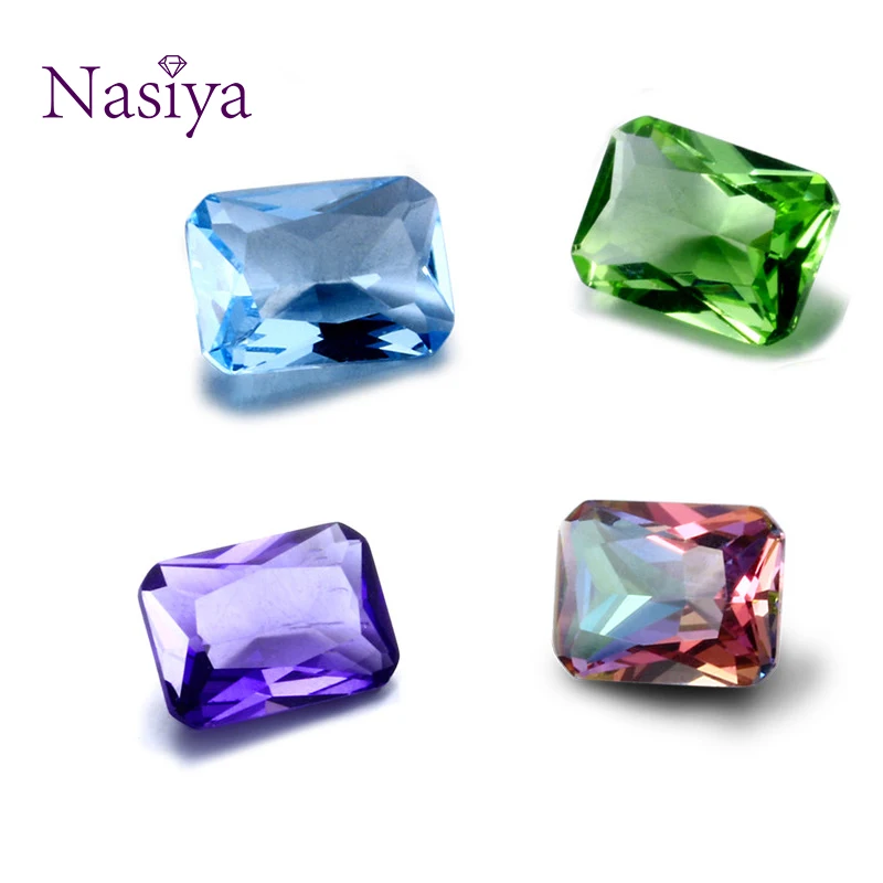 

NASIYA Crystal Spinel 10*14 MM Created Rectangle Stone Cubic Zircon Bijoux Loose Gemstones for Ring Jewelry DIY 10 Pcs