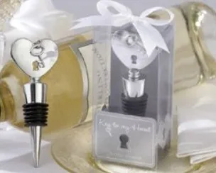 

wedding favors gifts and giveaway for guests party supplies Key To My Heart Bottle Wine Stopper Promotion Gifts Favor 50pcs/lot