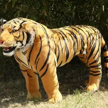 Огромная плюшевая игрушка тигр имитация желтая стоящая кукла-Тигр большая кукла-Тигр подарок на день рождения около 110x70 см 2405