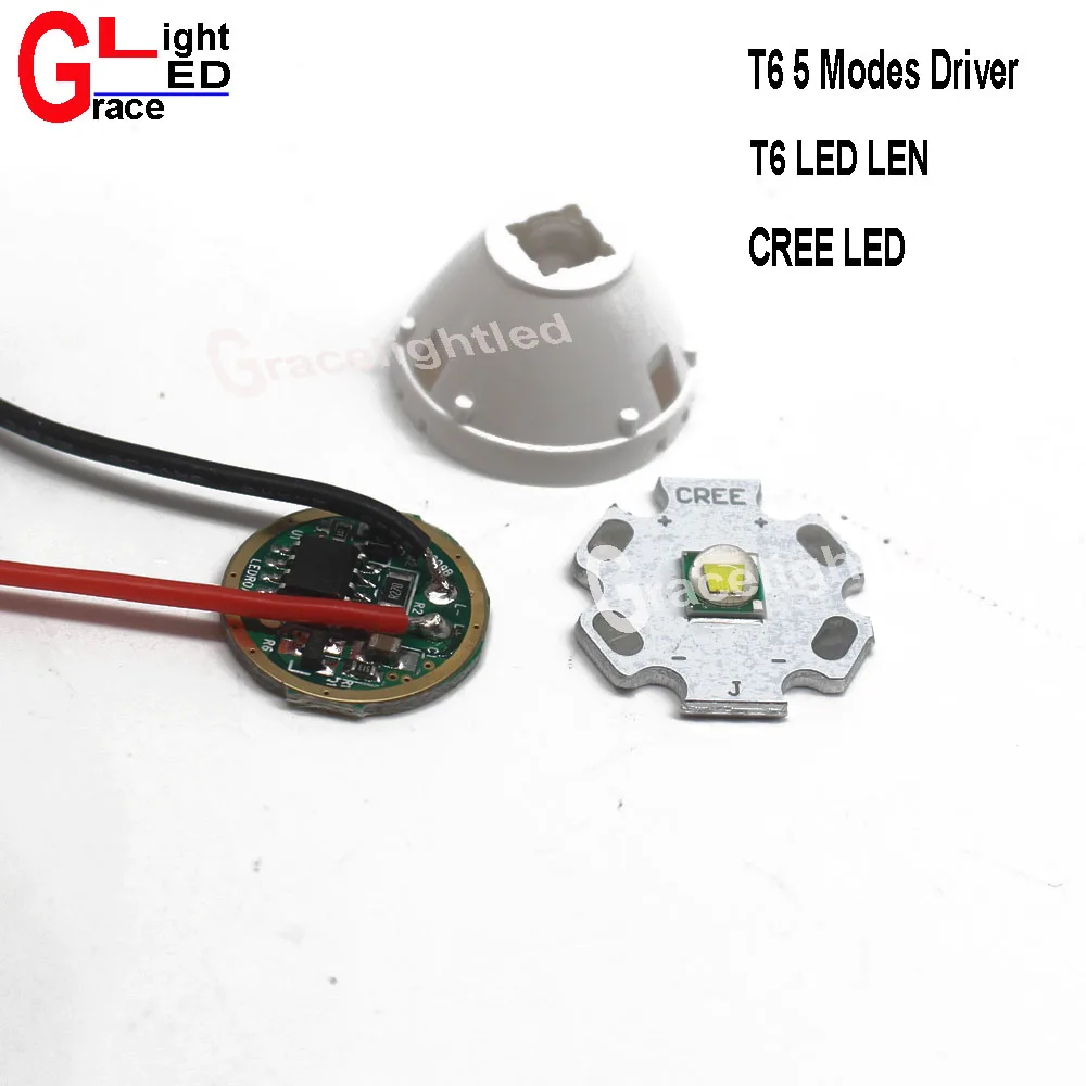 Cree XM L LED T6 светильник с 20 мм звездной печатной платой + 3 7 в 5 режимов Светодиодный