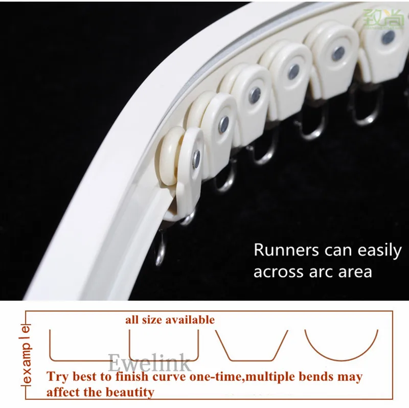 Высокое качество прямой/эркер Гибкая алюминиевая занавеска дорожки сгибаемые рельсы настраиваемые для всех окон