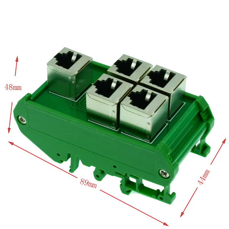 Rj45 8p8c Vertical Breakout Board Rj45 Female To 4 X Rj45 Female With ...