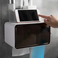 Ванная комната водонепроницаемый настенный коробка ткани пластик ванная и Туалет держатель бумаги настенный коробка для хранения бумаги Диспенсер без сверла