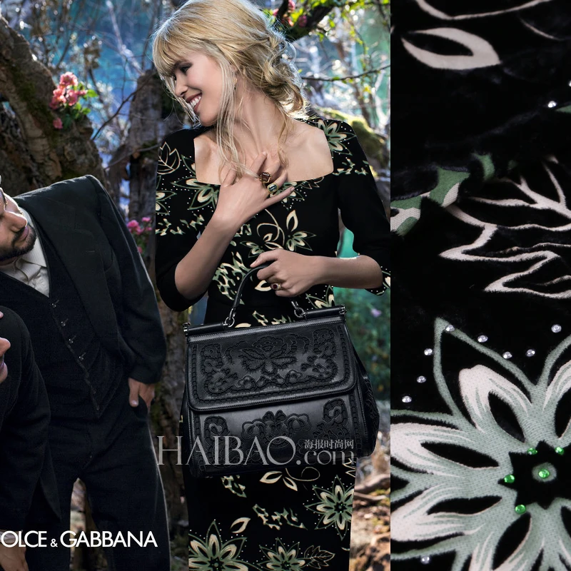 

Black hollow gold silk velvet fabric breathable burnout velvet fabric silk fabric for dress wholesale silk cloth