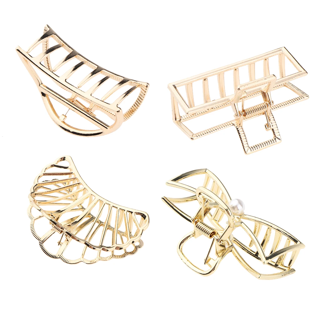 Women Lady Girls Hair Claw Clips Vintage Metal Strong Holding Power Hair Clips Clamps Hair Accessories Hairstyle Tool