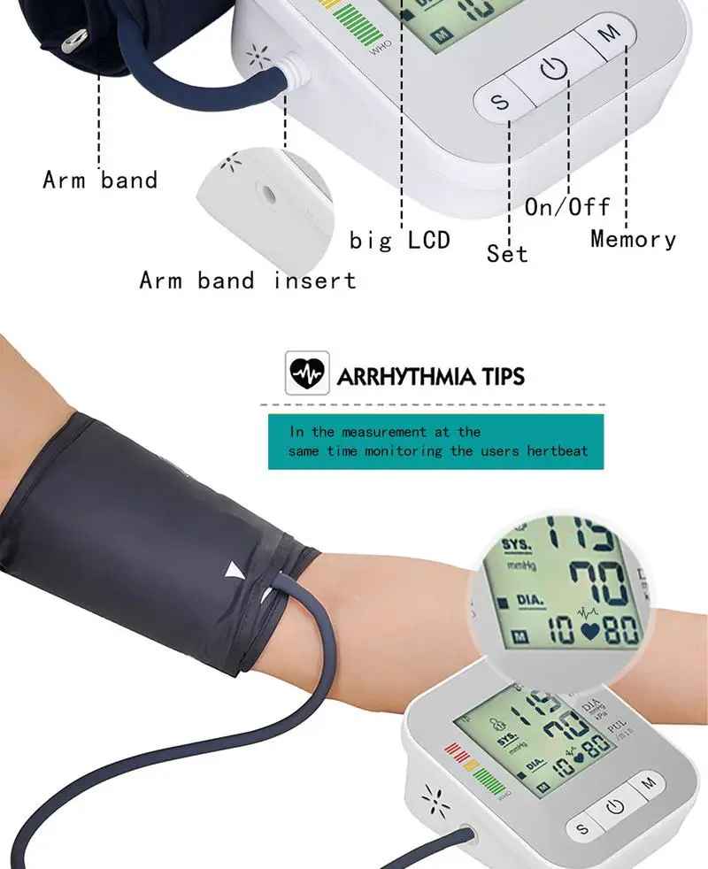 Новинка, измеритель артериального давления, измеритель артериального давления, точный тонометр, Автоматический Сфигмоманометр, пульсометр