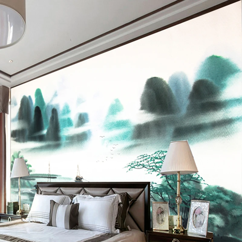 

Non-woven wallpaper Art wall modern minimalist living room TV backdrop wallpaper Abstract landscape paintings wallpaper