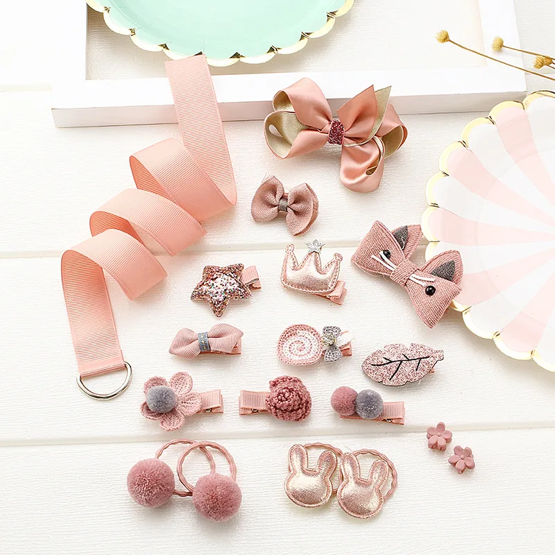 

18PCS/set baby Hair clip Set Baby headband accessories cross kid hair Clip Cartoon girl hair clip Girl Hair Accessories