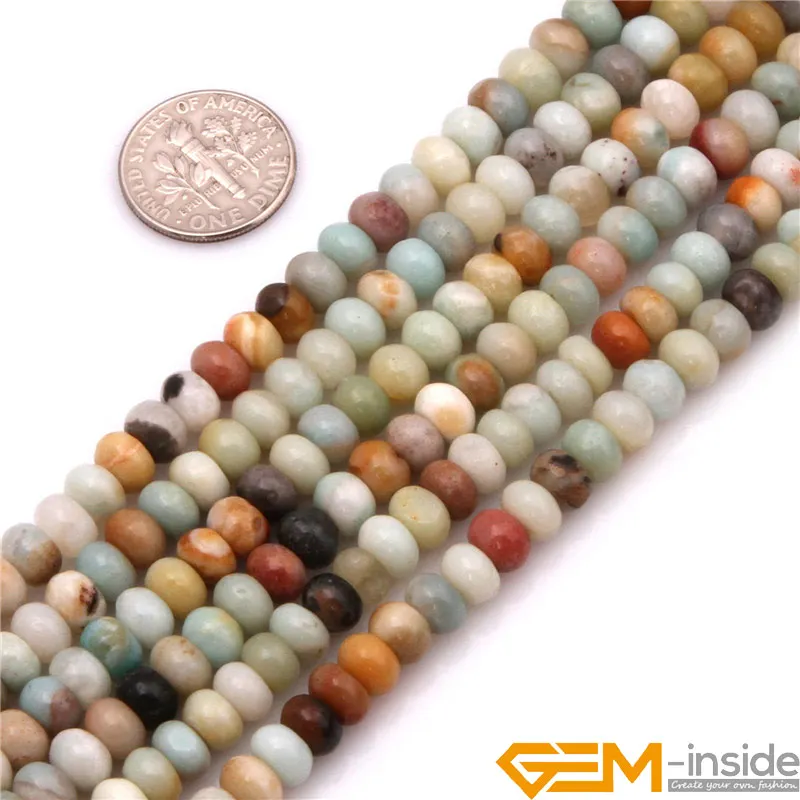 

Rondelle Spacer Amazonite Beads Natural Amazonite Stone Beads DIY Loose Beads For Jewelry Making Strand 15 Inch Wholesale !