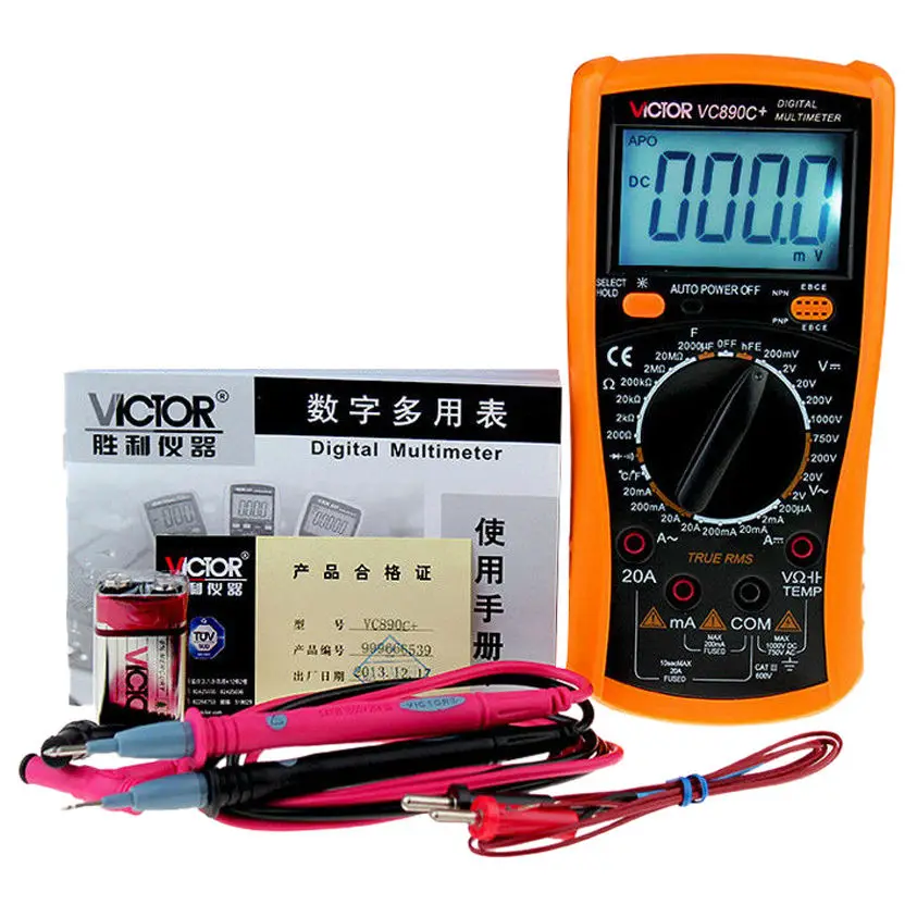 

VICTOR VC890C+ LCD Display Digital Multimeter 20000uF Capacitor support