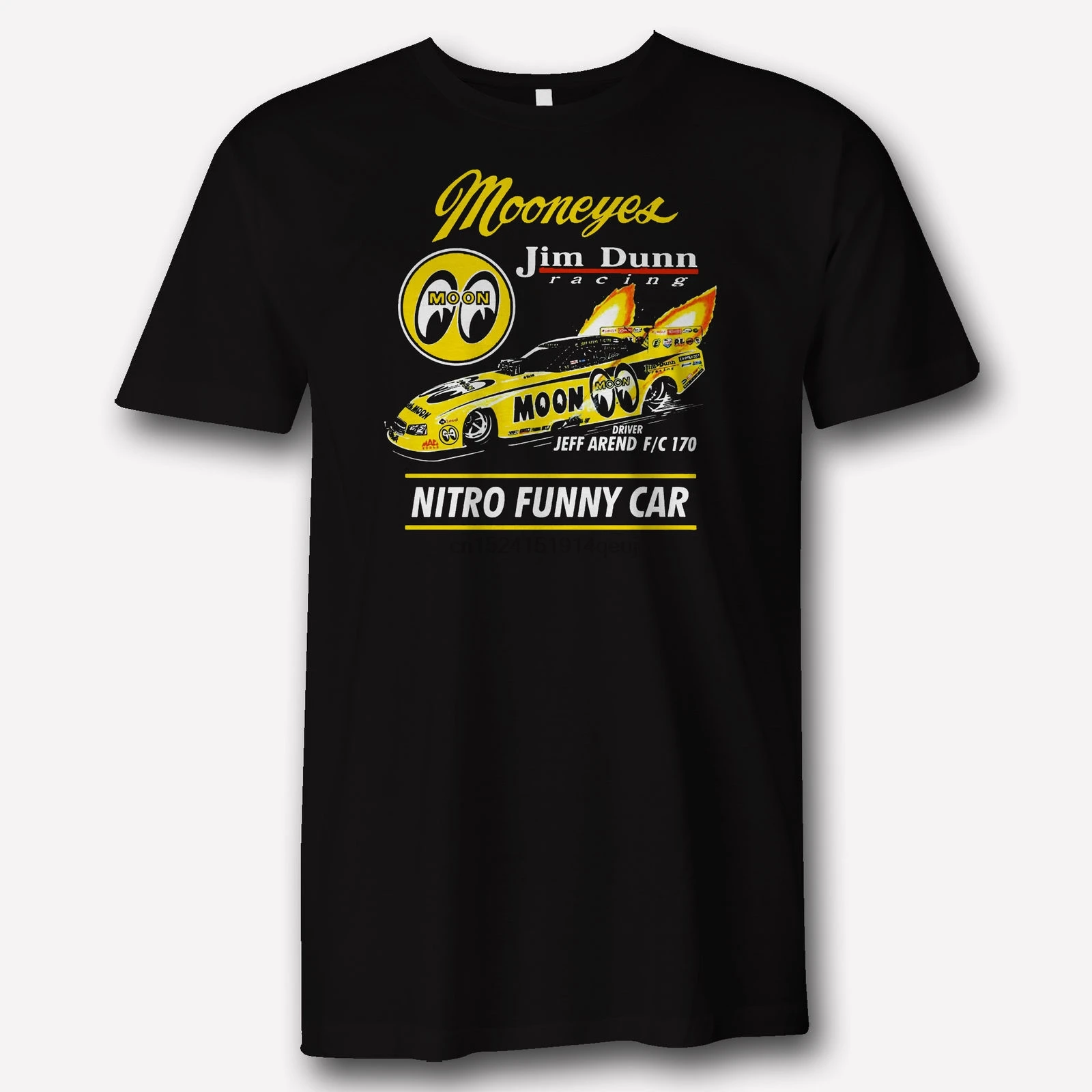 Mooneyes Equipped Jim Dunn Racing Vintage 90 Apparel Black T Shirt ART