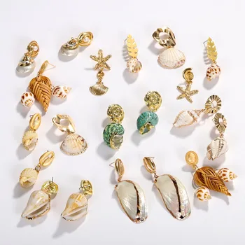 

Best lady Unique Brand Design Shell Drop Dangle Earrings for Women Bohemian Korean Handmade Wedding Statement Earings Party Gift
