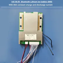 58,8 V 14S Bluetooth BMS для 48V литий-ионная аккумуляторная печатная плата с 80A постоянной зарядки, разрядки и связи