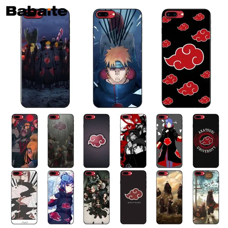 Babaite логотип Akatsuki Наруто умный чехол черный для телефона Apple iPhone 8 7 6 6S Plus X XS MAX 5 5S SE