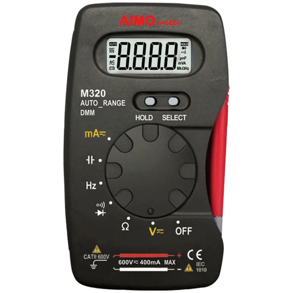 M320 Digital Multimeter Auto Range DMM 4000 Counts LCD Display Ammeter