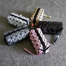 Women Laser Flash Diamond Leather Makeup Bag Ladies Cosmetics Organizer New Trend Geometric Zipper Cosmetic Clutch Bag 2540