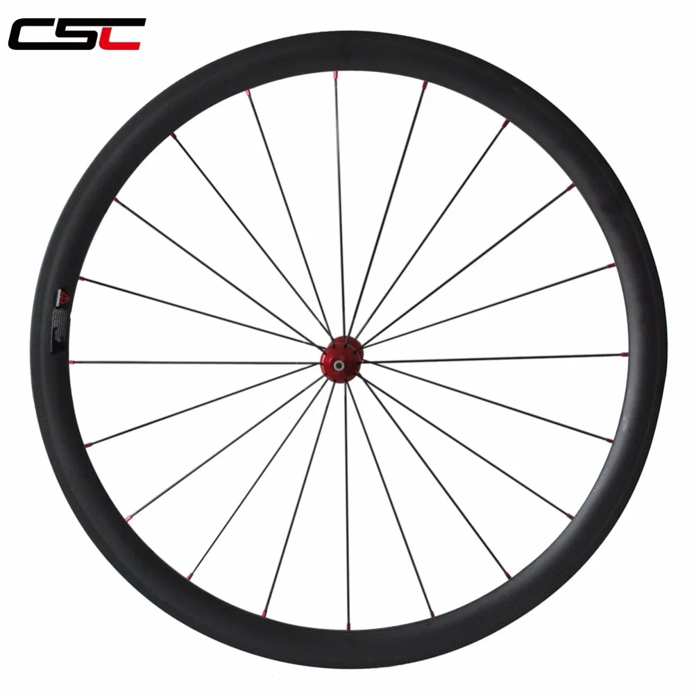 Best Single front wheel 23mm wide 24/ 38/ 50/ 60/88mm Deep powerway R36 hub Clincher Tubular Carbon road bike bicycle Wheels 1