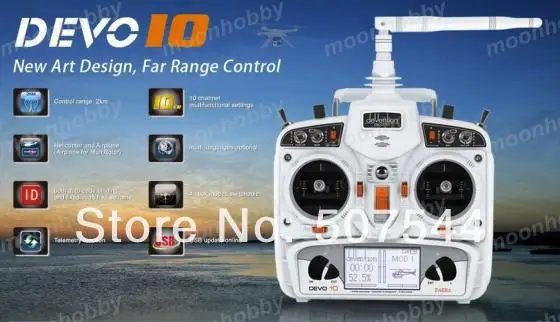 Devo 10 white 2.4Ghz 10Ch Walkera Radio Walkera QR X350 PRO Parts Free Shipping with tracking