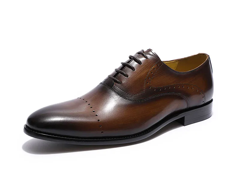 Размеры 39-46; Высококачественная Мужская официальная обувь; Роскошные вечерние мужские кожаные туфли для свадьбы; мужские туфли-оксфорды на шнуровке коричневого и зеленого цвета