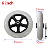 JayCreer 6 Inch ,7 Inch,8 Inch inner hole diameter 8mm Wheel Replacement For Wheelchairs, Rollators, Walkers And More ► Photo 3/6