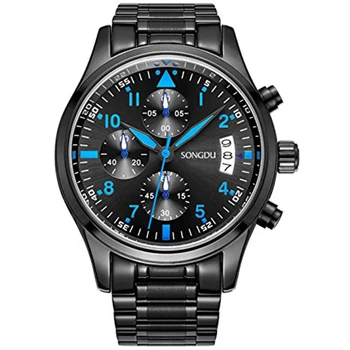 

SONGDU Mens Date Multifunction Chronograph Watch Luminous Numeral
