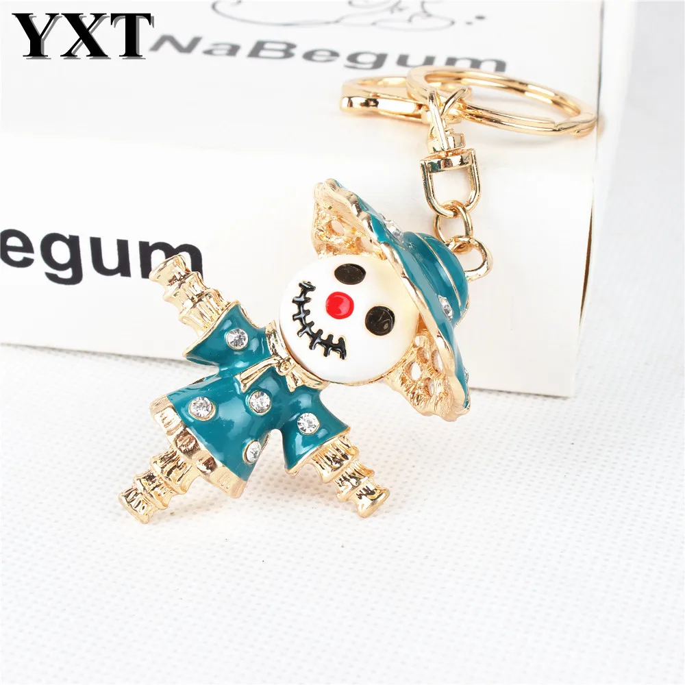 

Fashion Scarecrow Man of Straw Car Lovely Charm Rhinestone Crystal Cute Purse Bag Pendant Key Ring Chain Jewelry Fashion Gift
