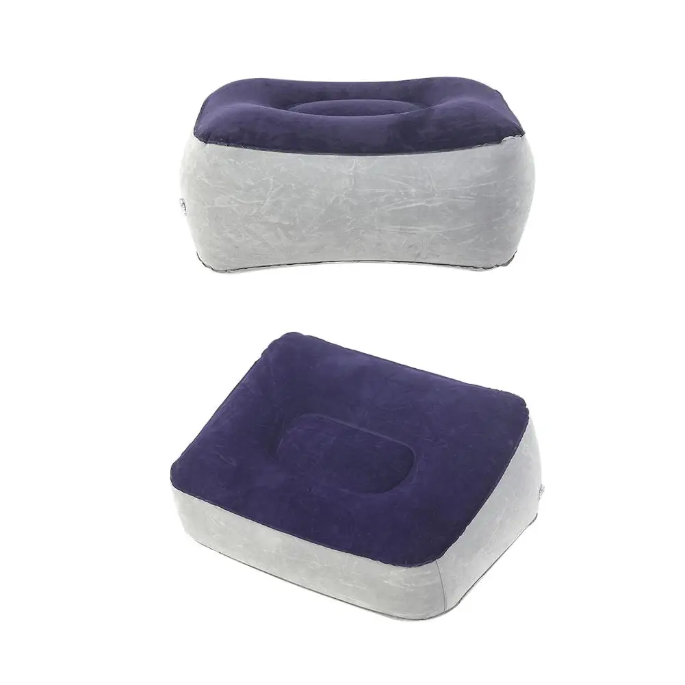 Флокированная надувная подушка для ног, подушка для отдыха, Флокированная подушка для ног из ПВХ для путешествий, для улицы, для массажа, османский автомобиль, самолет# EW