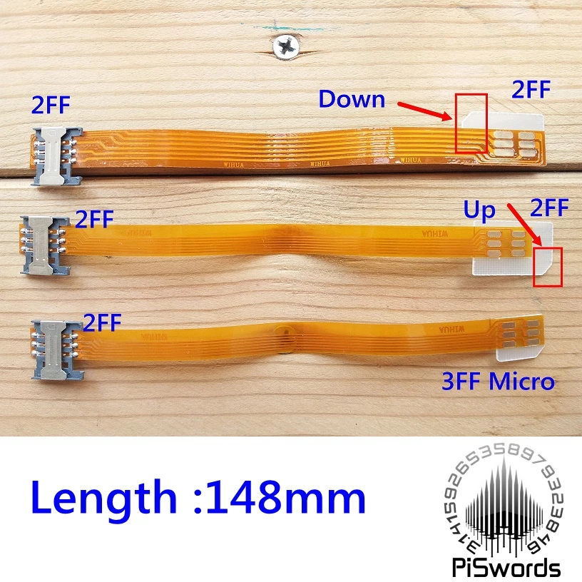 2FF стандартный адаптер-удлинитель для sim-карты 3FF micro 2FF стандартный адаптер для sim-карты с мягким кабелем 148 мм