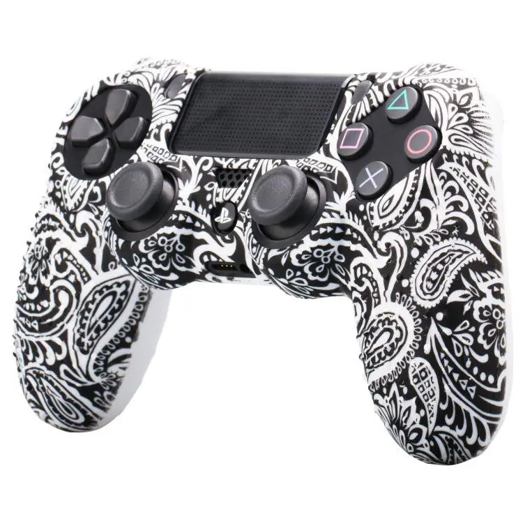 EastVita Камуфляжный Противоскользящий силиконовый чехол для sony playstation 4 Dualshock 4 PS4 DS4 Pro тонкий контроллер - Цвет: Flower white